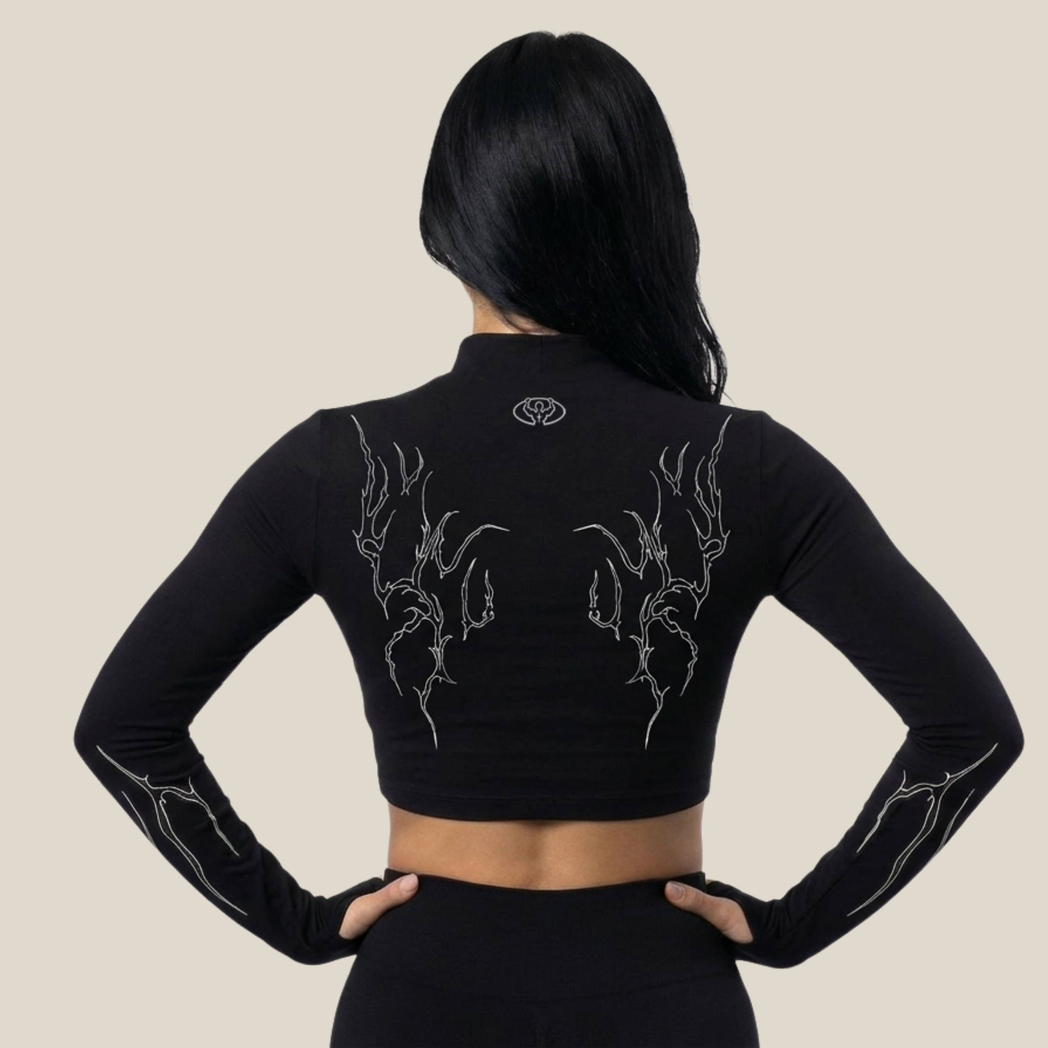 training longsleeve croptop black