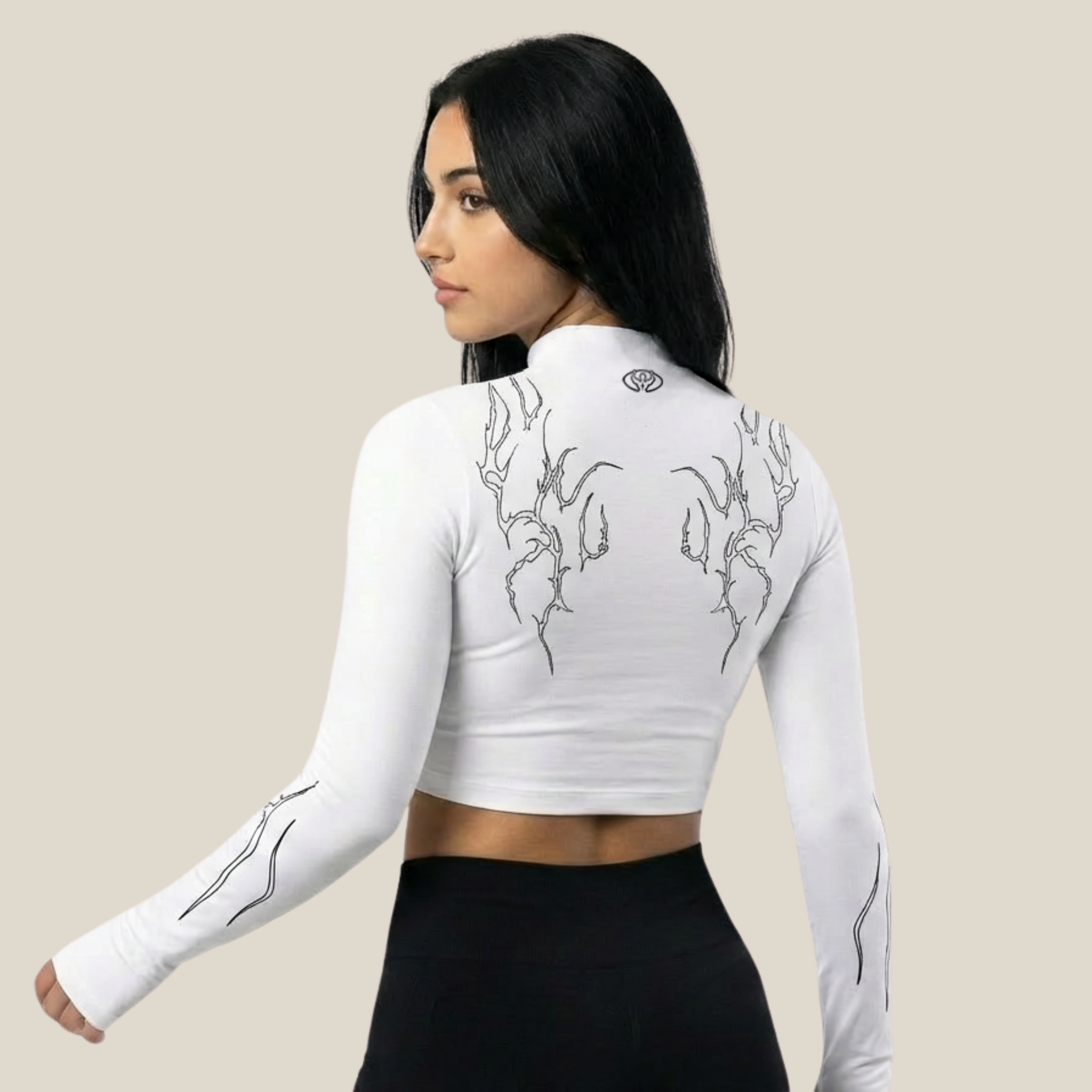 training longsleeve croptop white