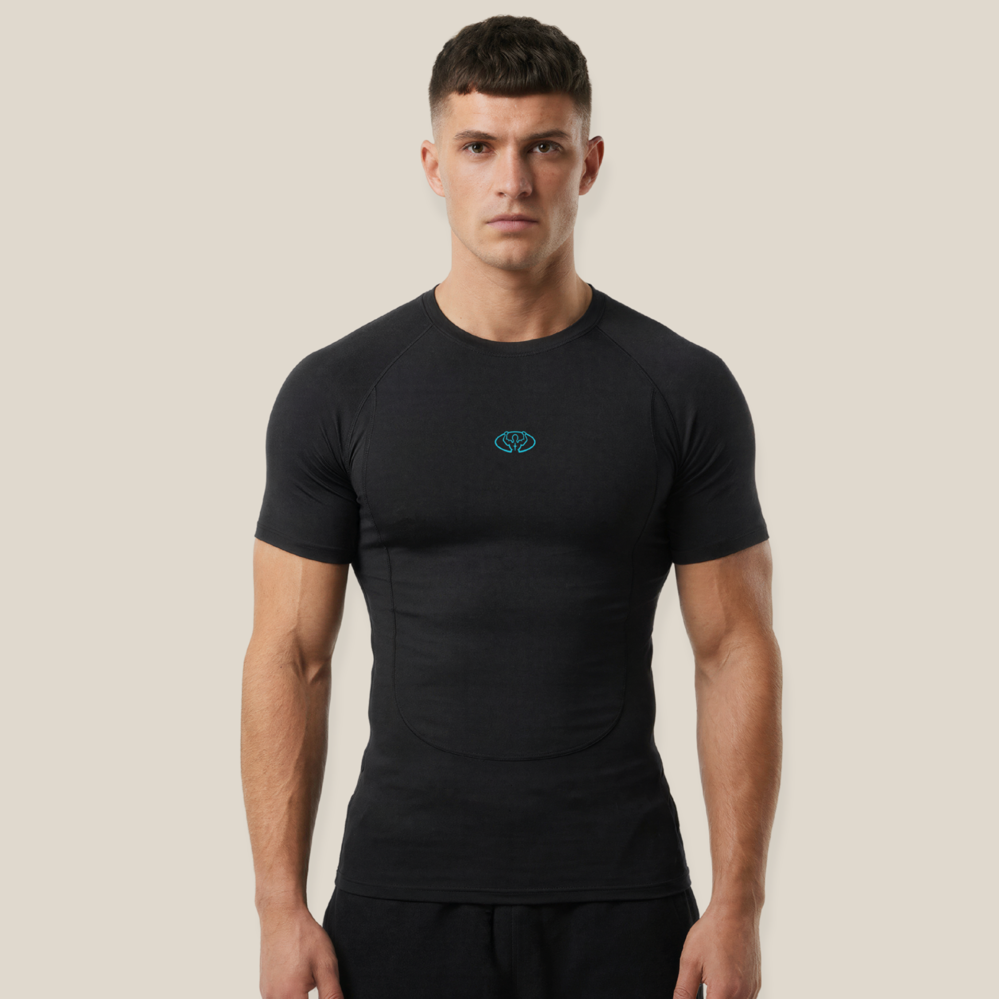 Compression shirt blue logo