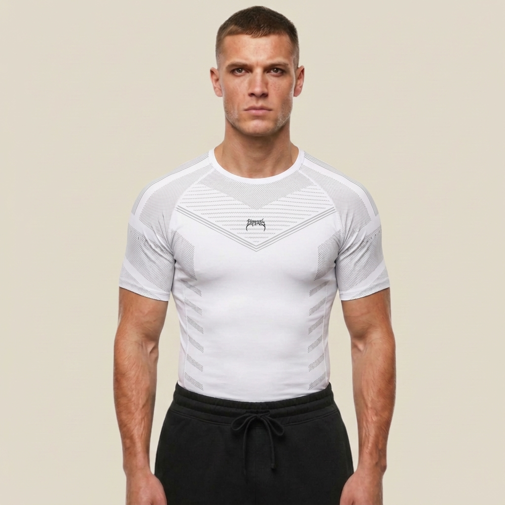 Upper body compression shirt white