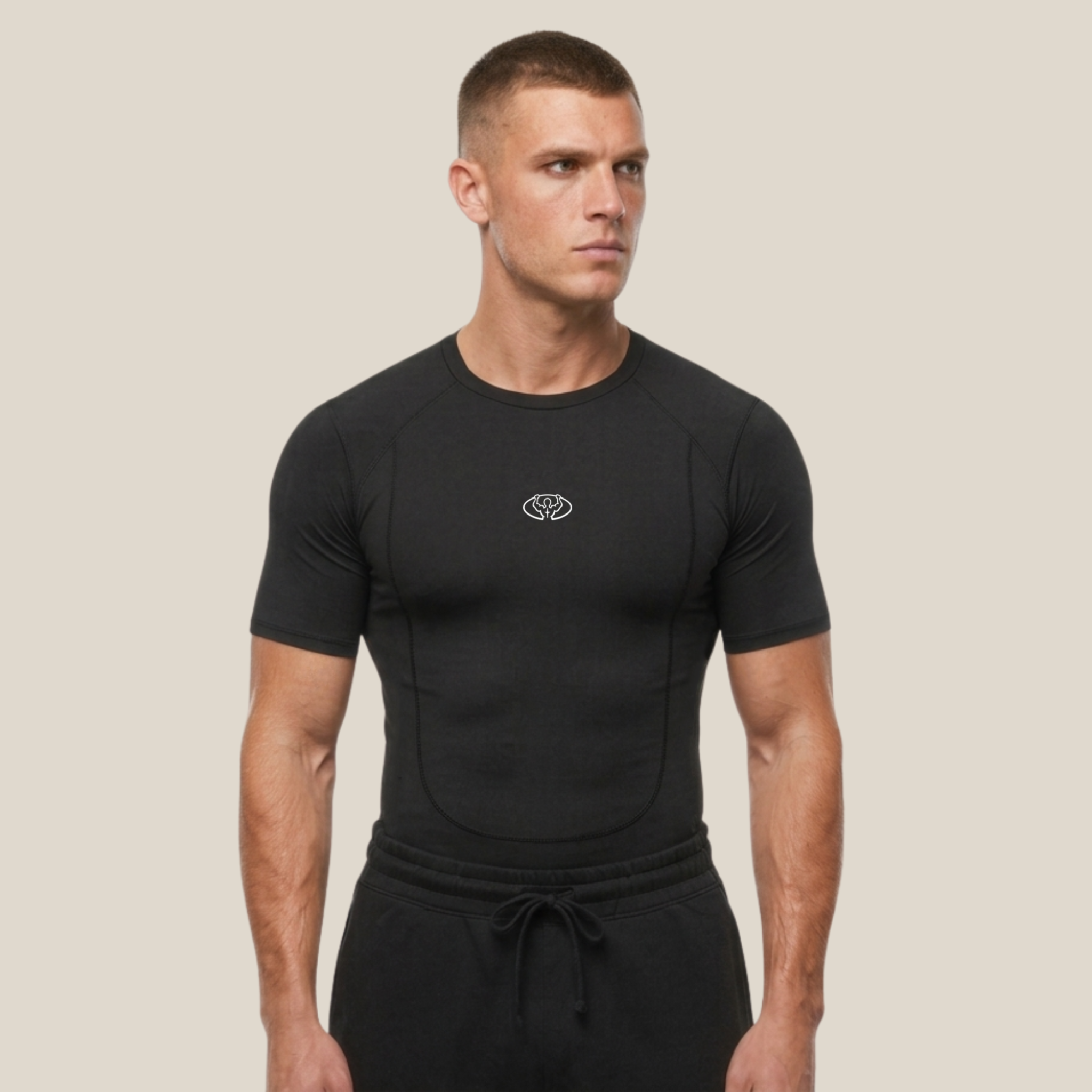 Compression shirt white logo